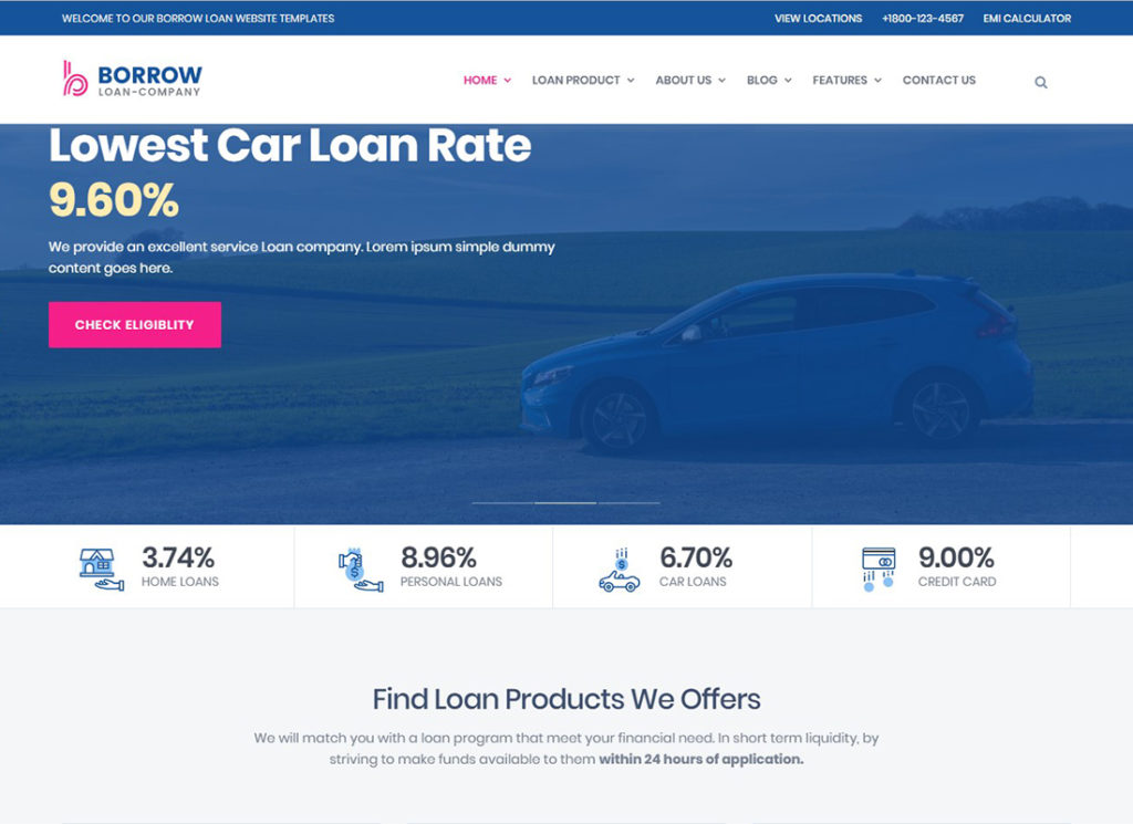 Borrow | Loan Company Responsive WordPress Theme