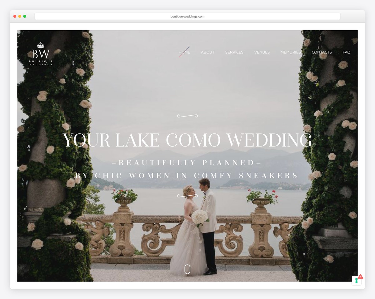 boutique weddings website example
