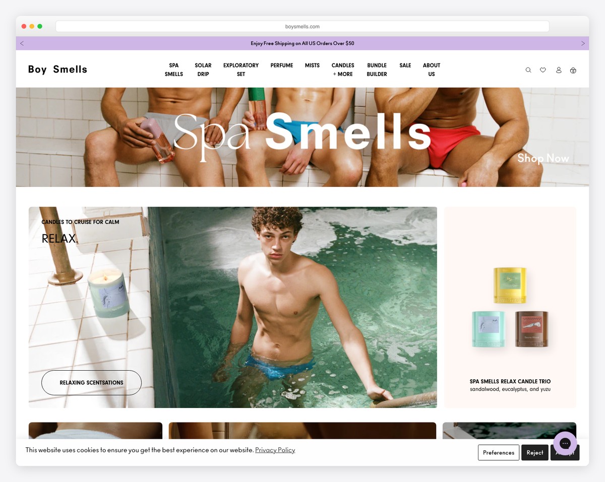 boy smells website example