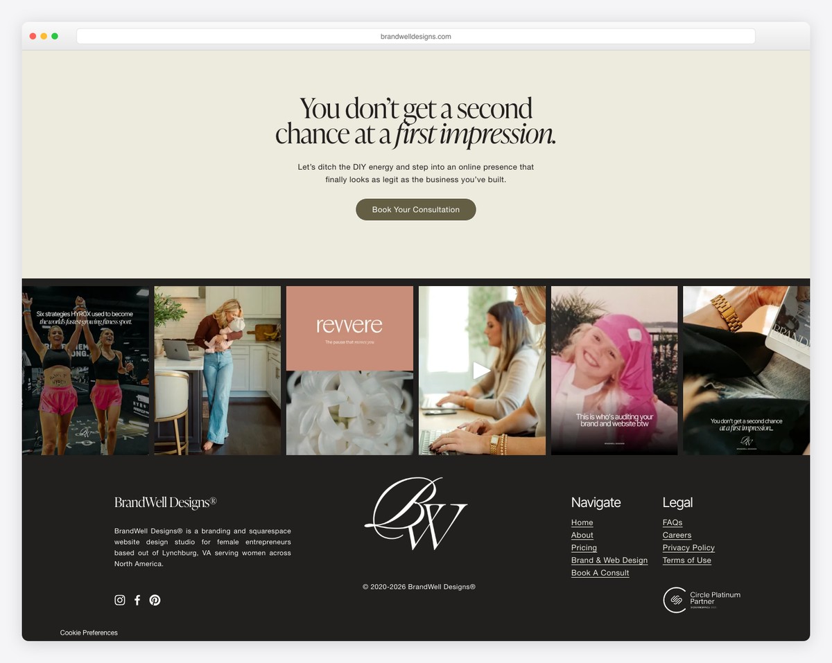 brandwell designs website example