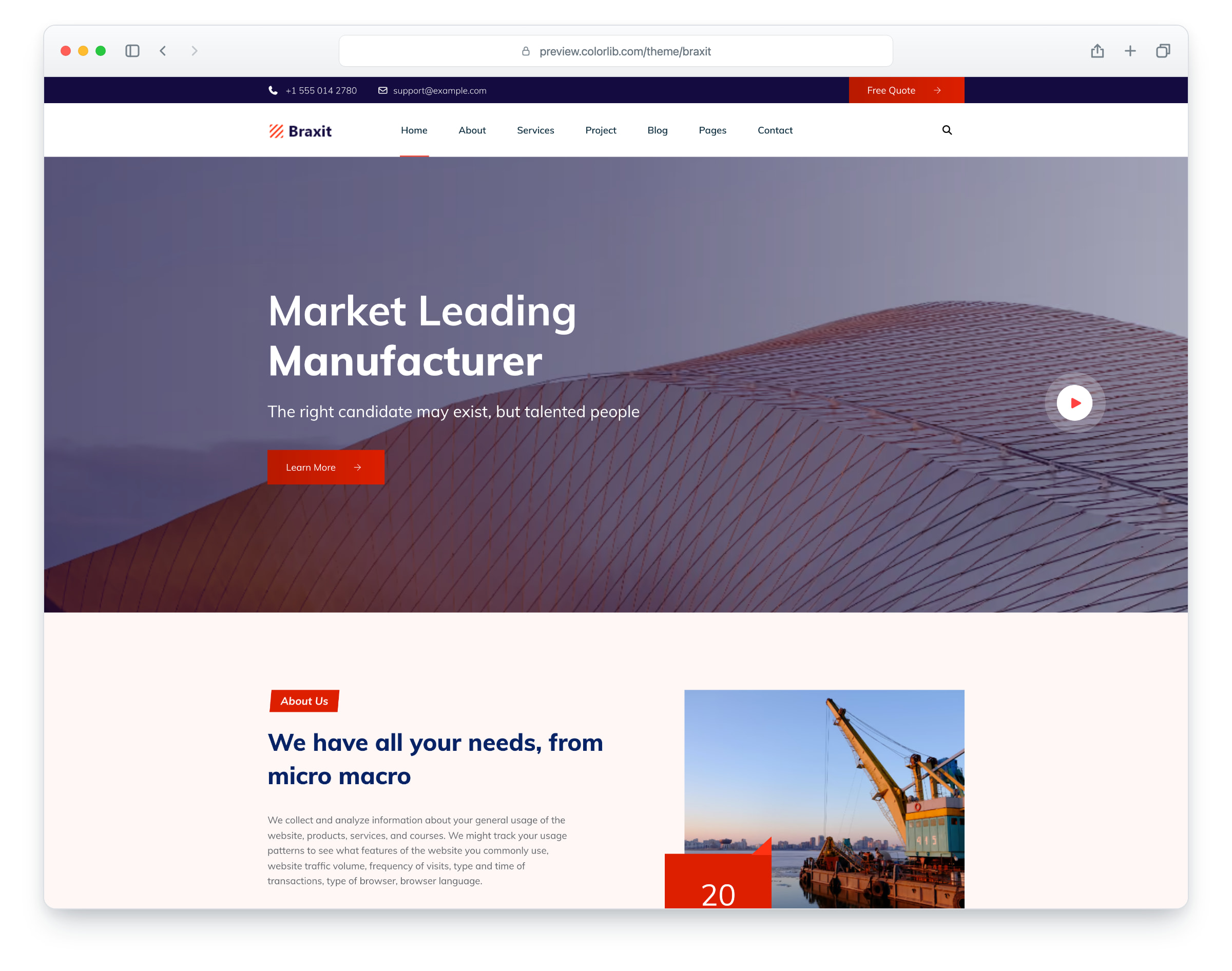 Braxit website template