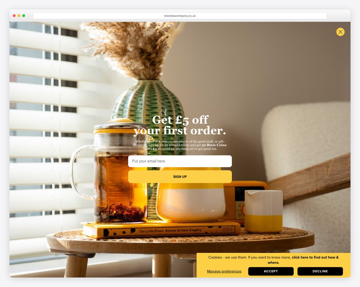 brew tea co food website