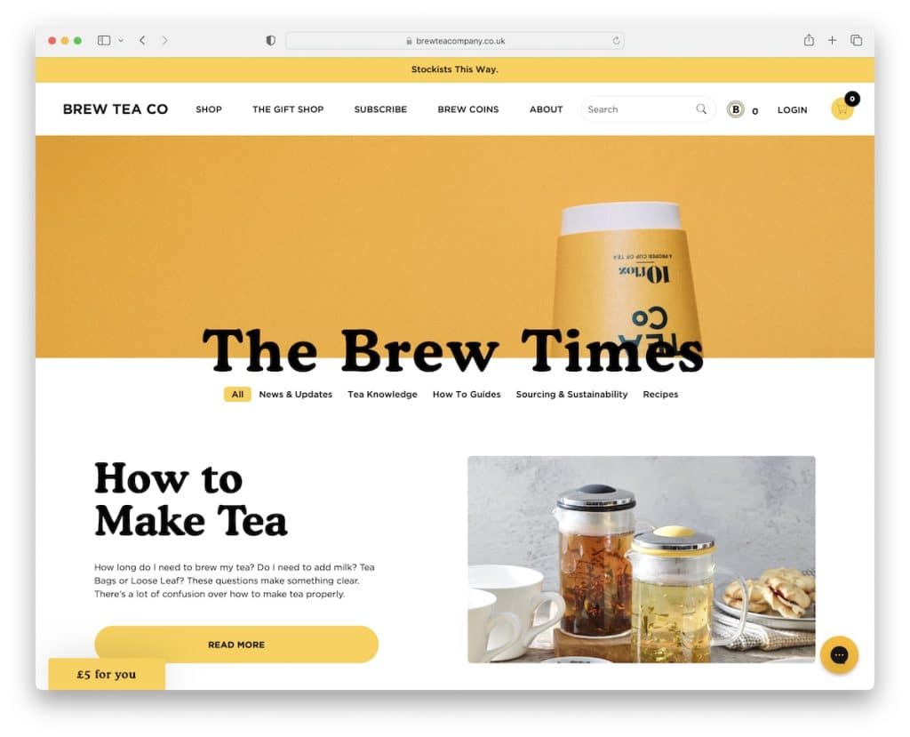 brew tea co business blog example