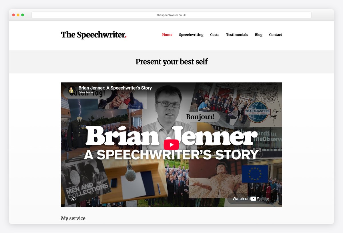 Brian Jenner writer portfolio website