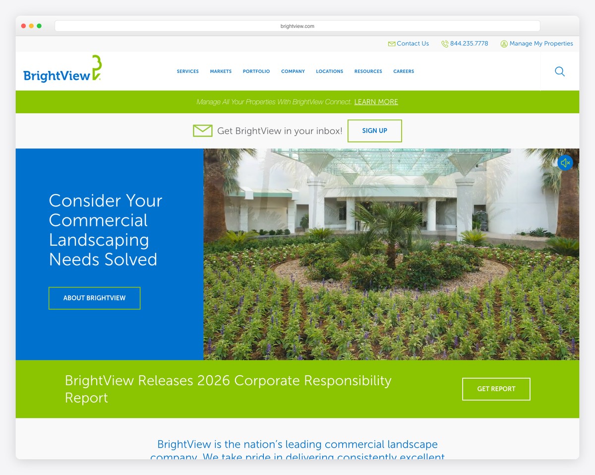 BrightView landscaping website