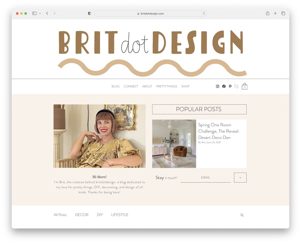 brit dot design wix blog example