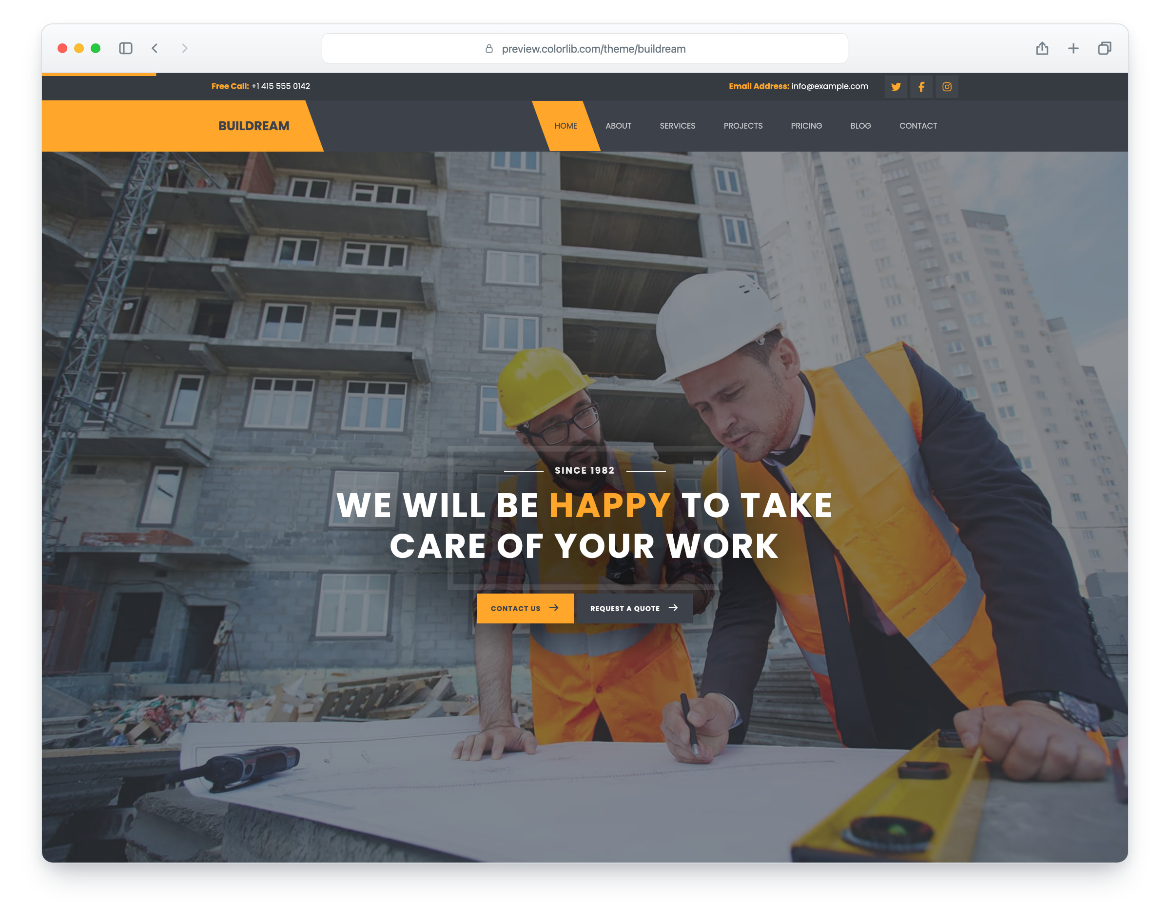 Buildream website template