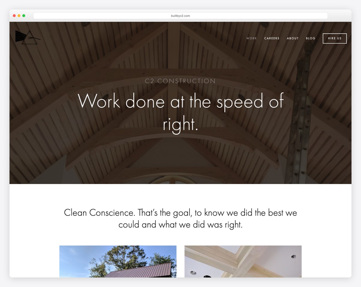 c2 construction website example