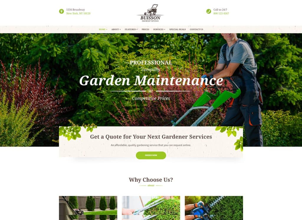 Buisson - Gardening & Landscaping Services WordPress Theme
