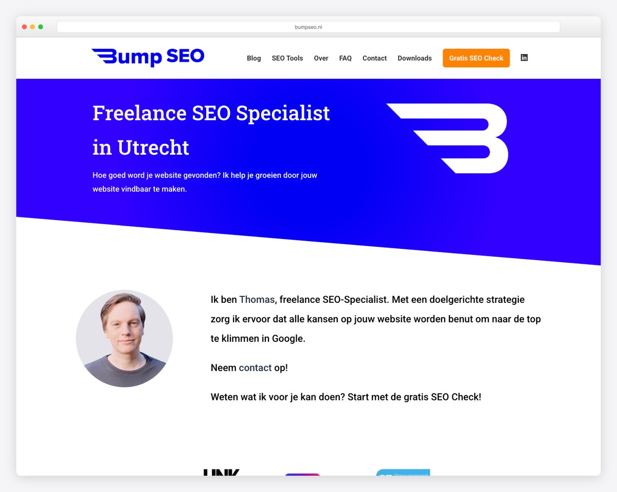 bump seo bluehost website example