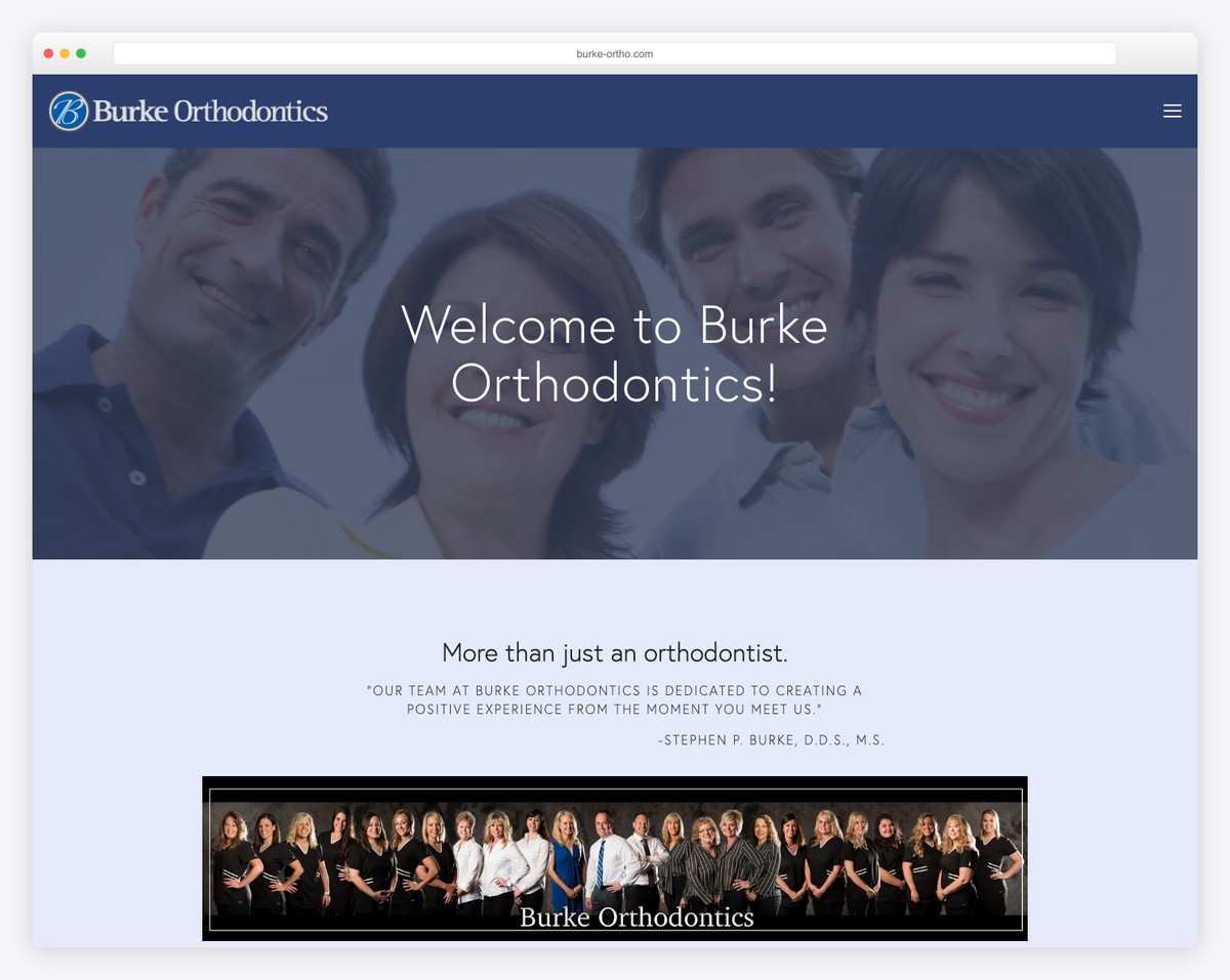 burke orthodontics website example