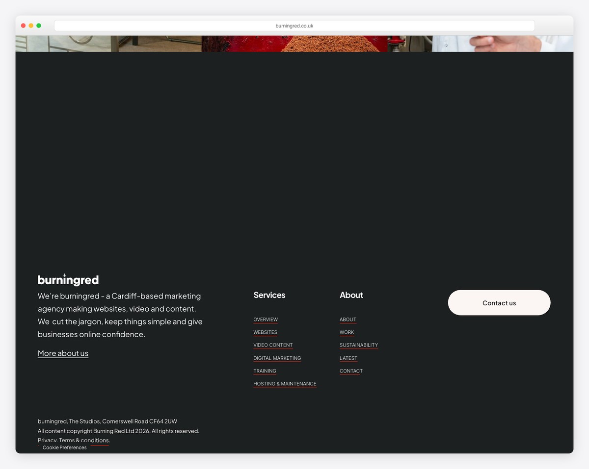 burningred website example