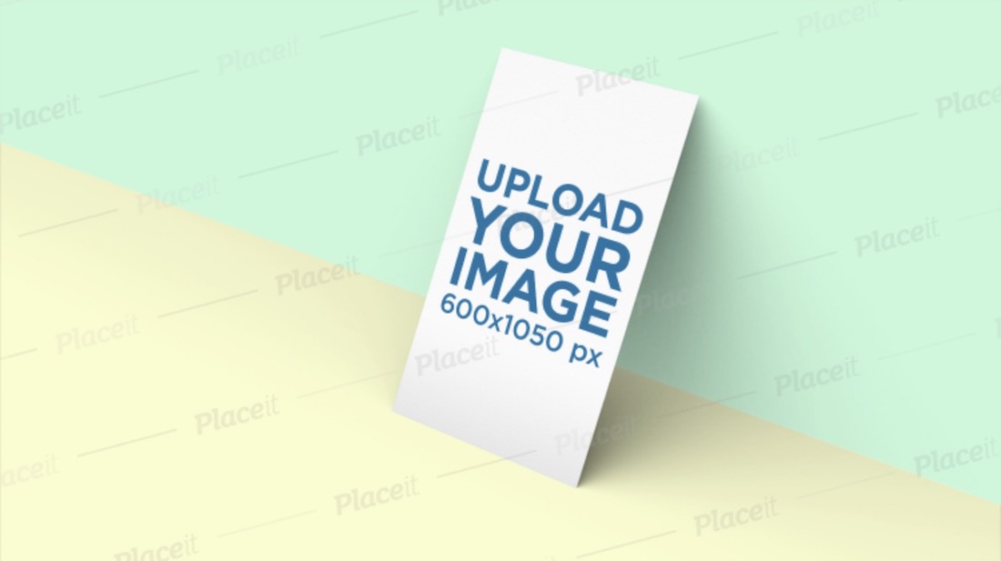 business card mockup in front of a two color background