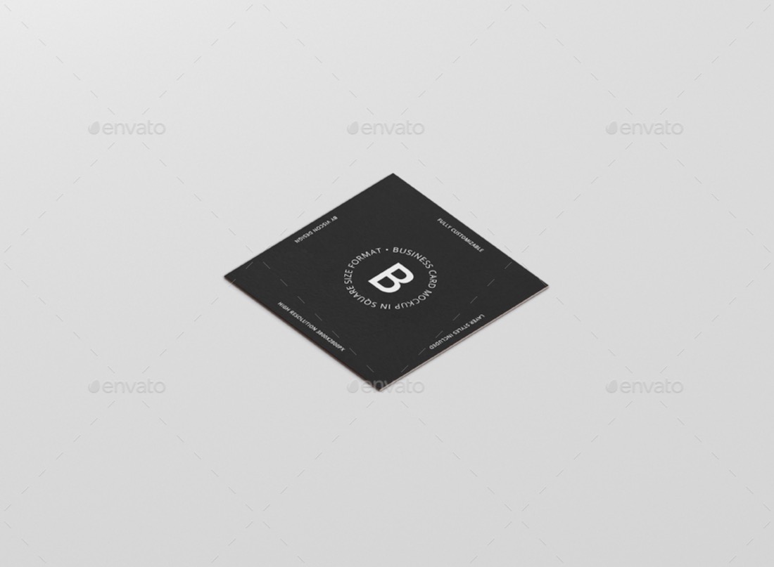 business card mockup square format
