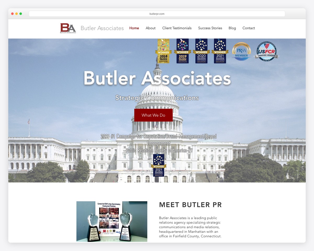 butler associates website example