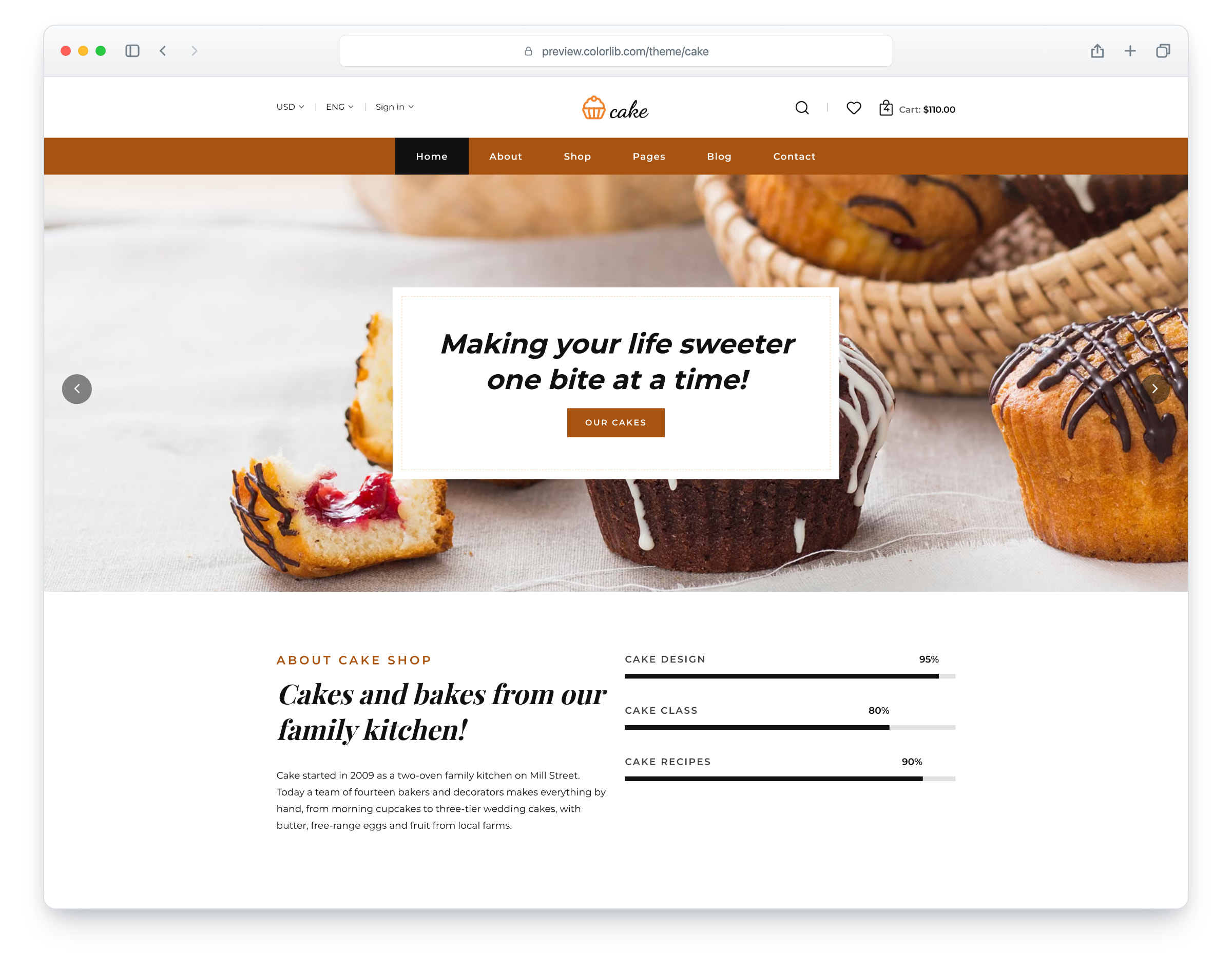 Cake website template