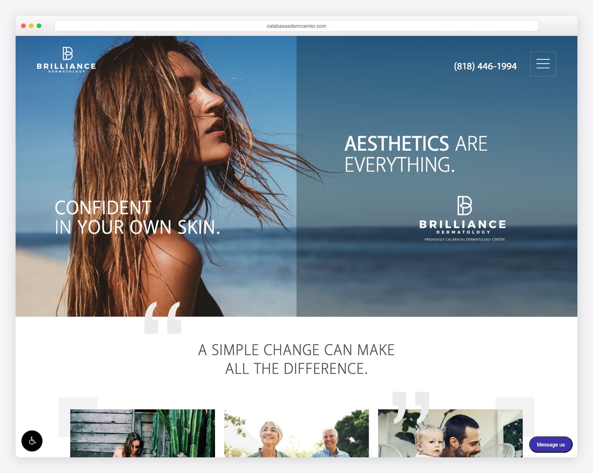 calabasas dermatology center website example