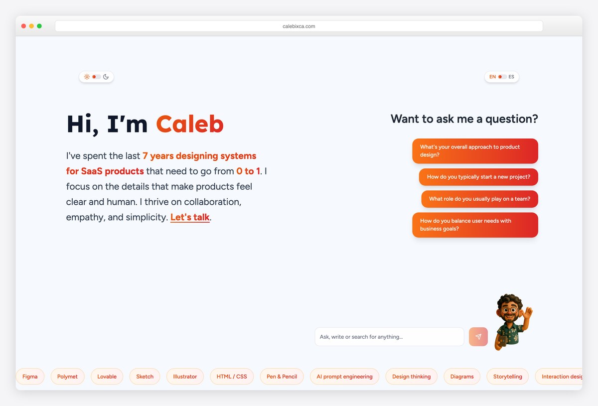 Caleb Ixca UX portfolio website