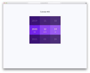 Calendar V05 UI snippet