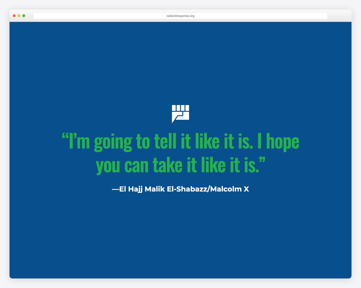 call and response podcast website example
