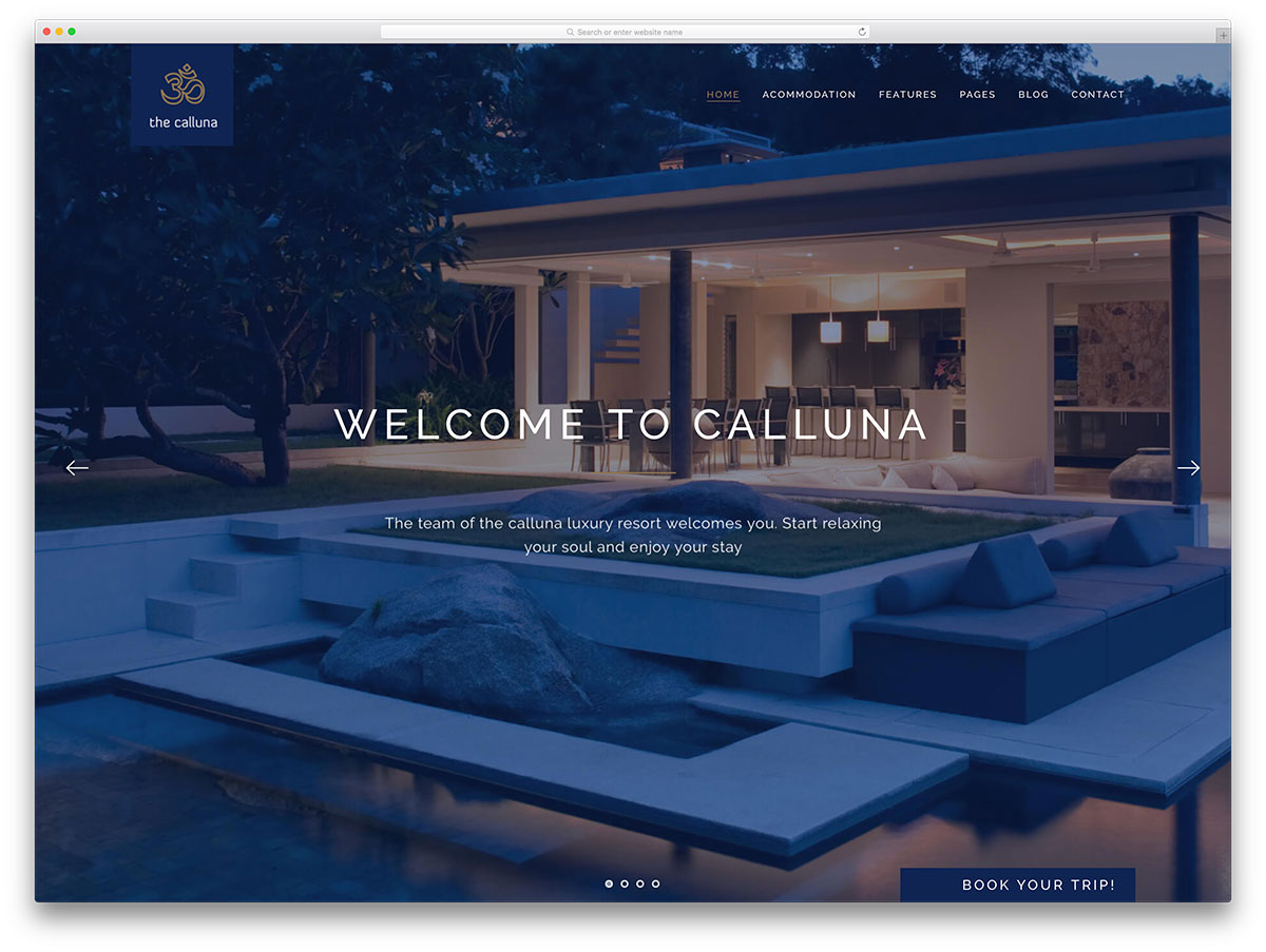 calluna fullscreen hotel booking wordpress theme