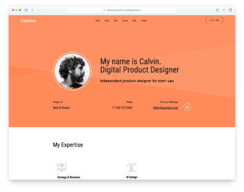 Calvin website template