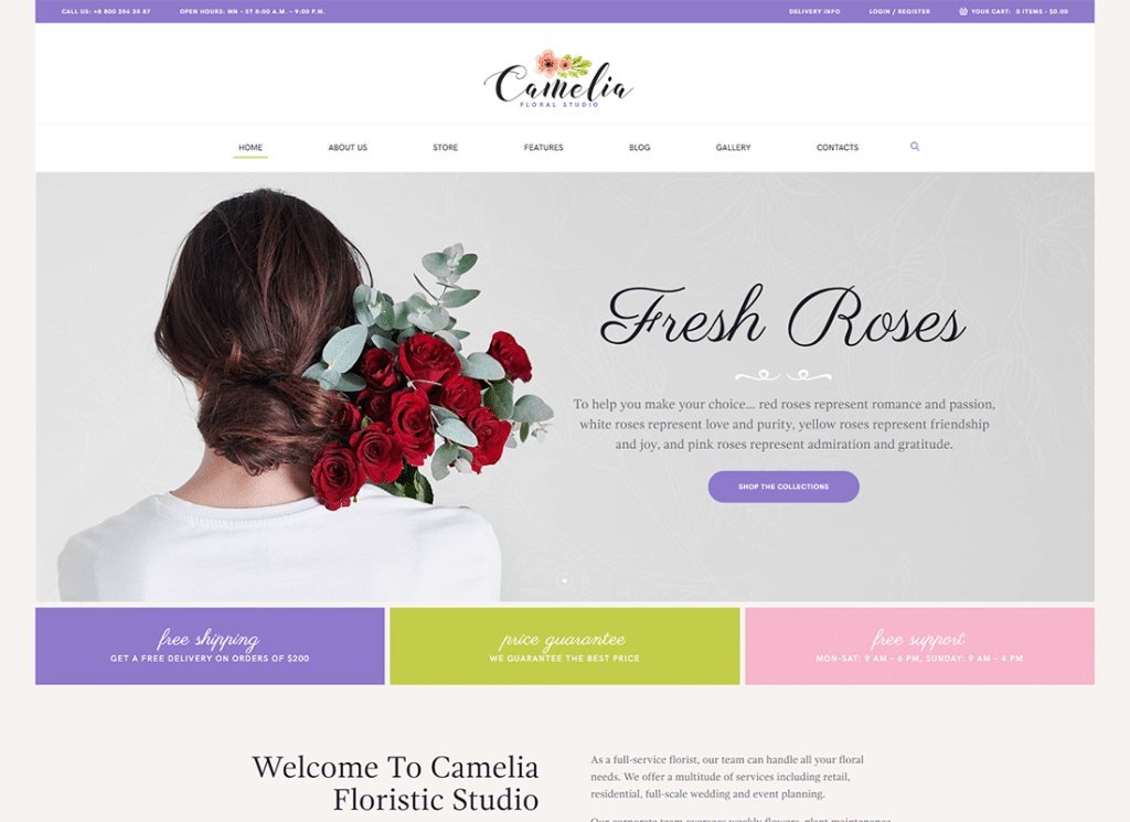 Camelia - Floral Studio Florist WordPress Theme