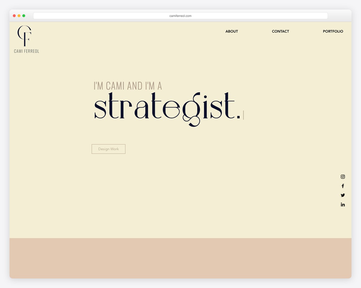 cami ferreol wix portfolio example