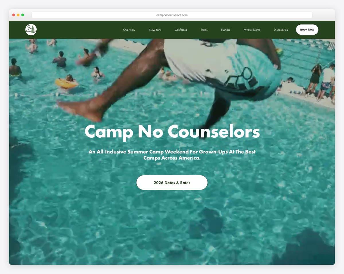 camp no counselors website example