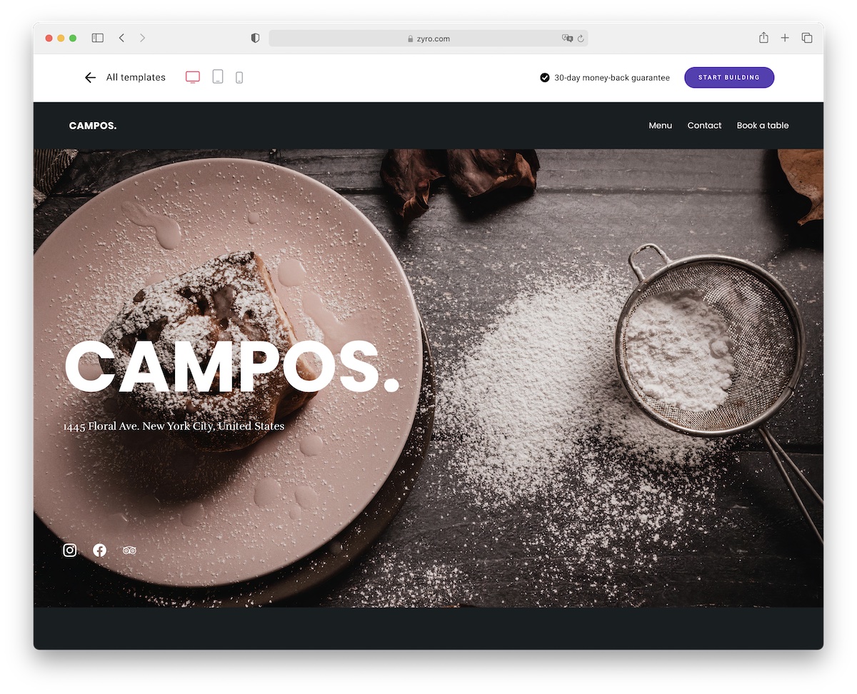 campos bakery website design