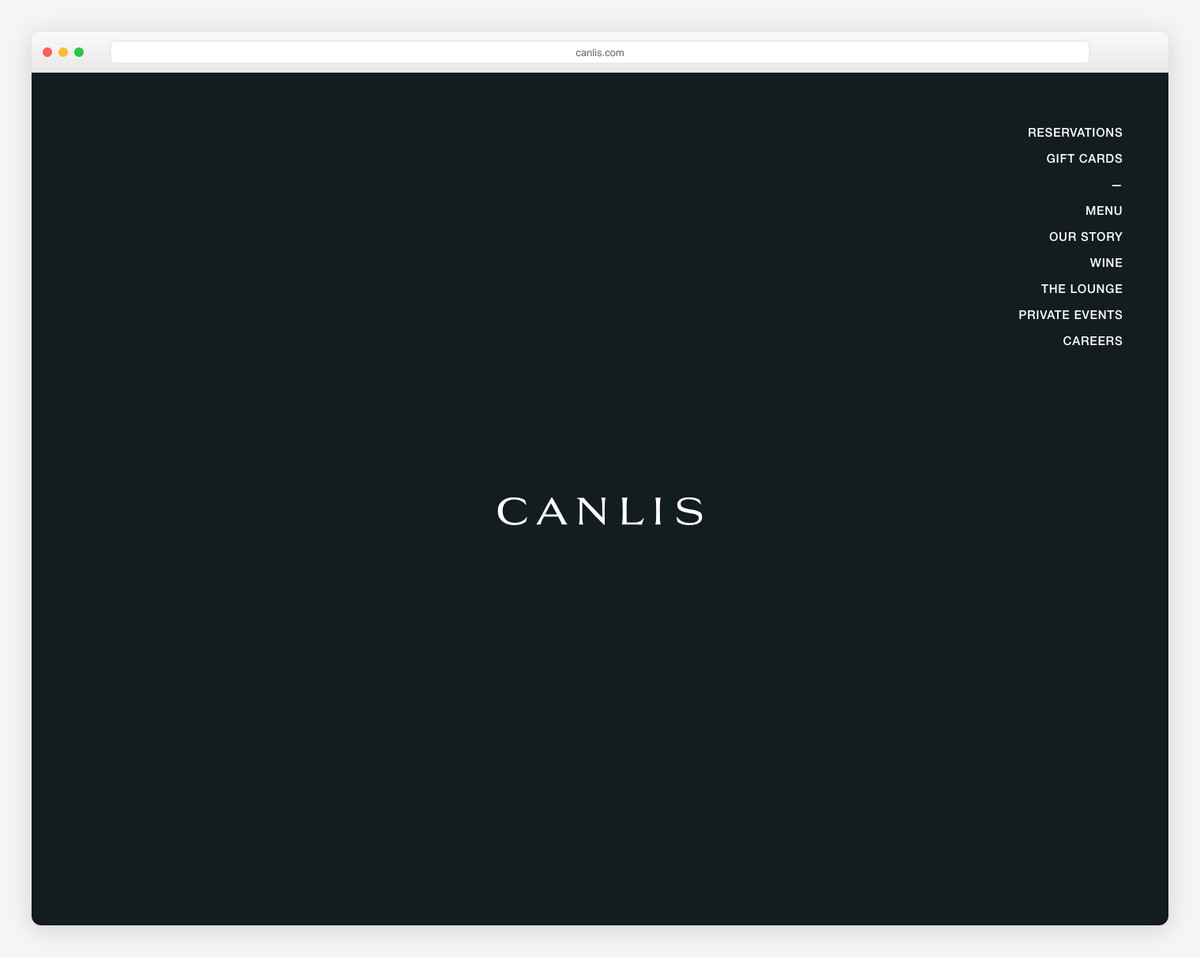 Canlis Seattle restaurant website