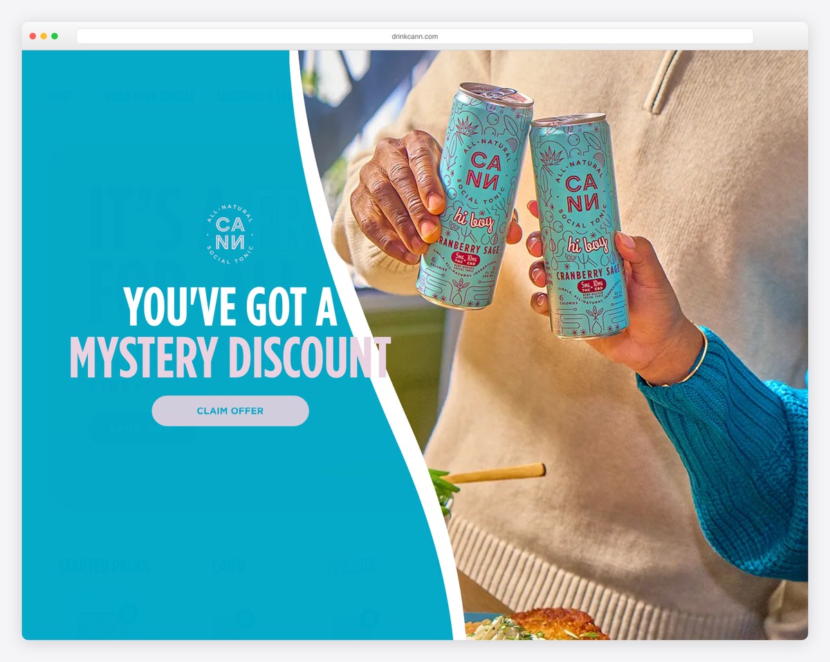 Cannabis drink ecommerce website example