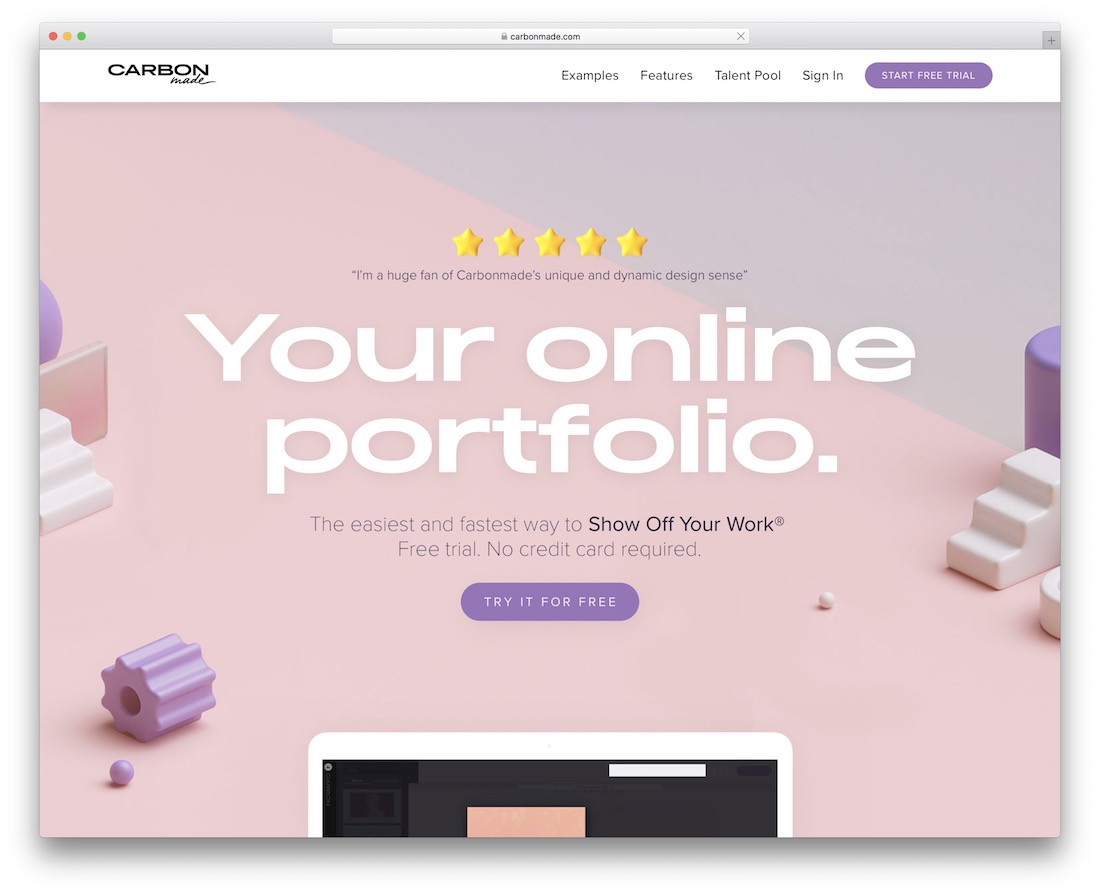 carbonmade easy portfolio website builder