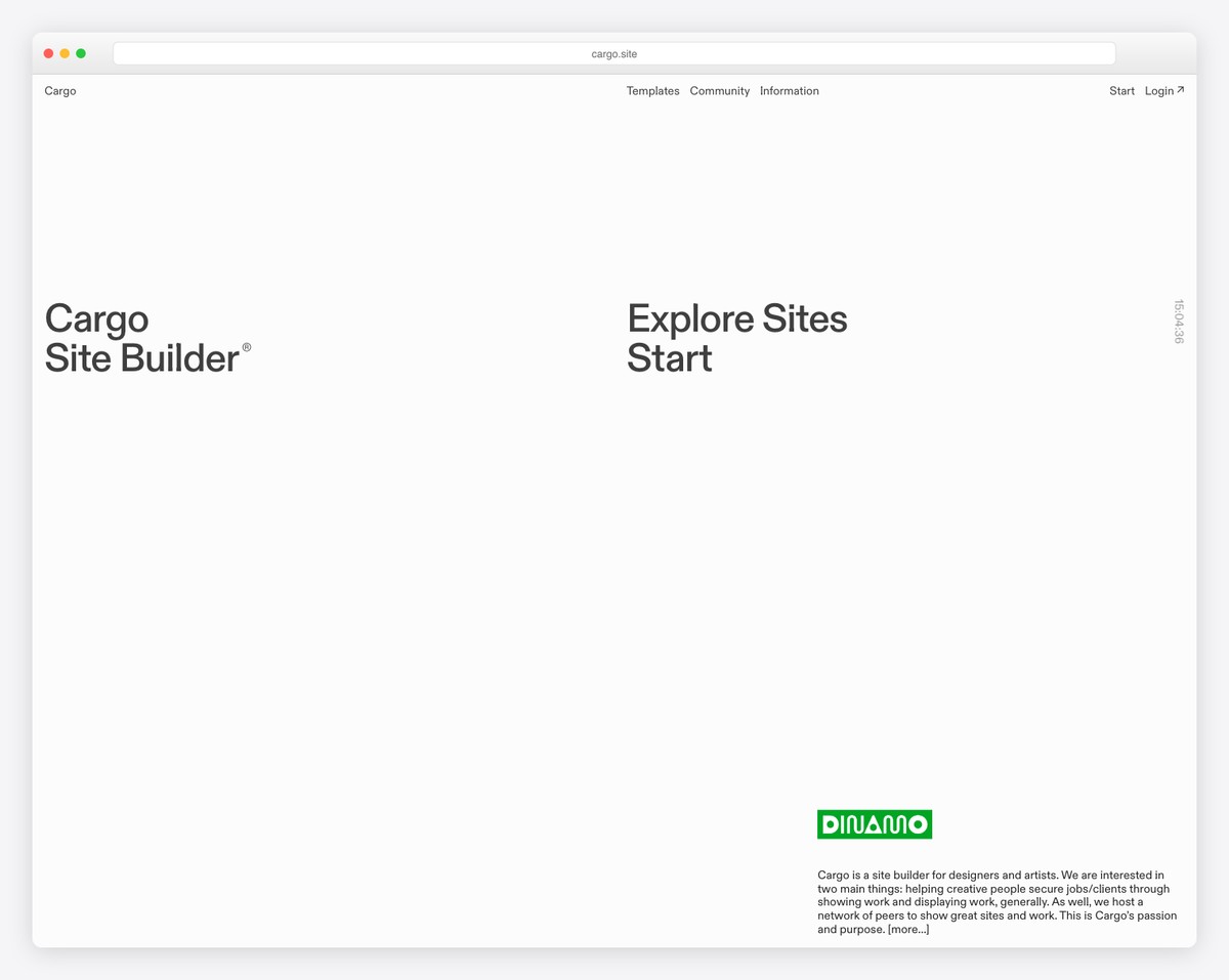Cargo website builder for contemporary artists and designers