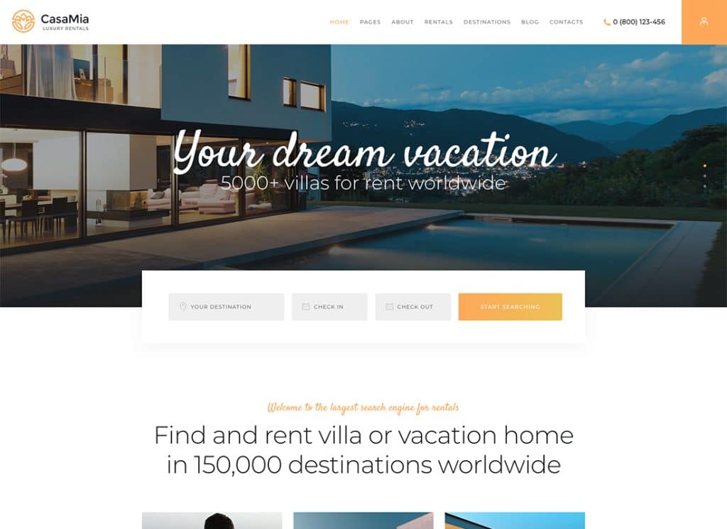 CasaMia - Property Rental Real Estate WordPress Theme