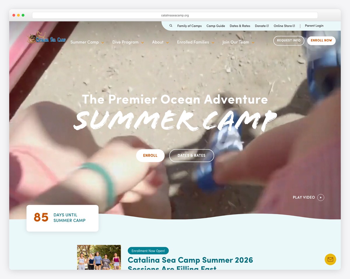 catalina sea camp website example