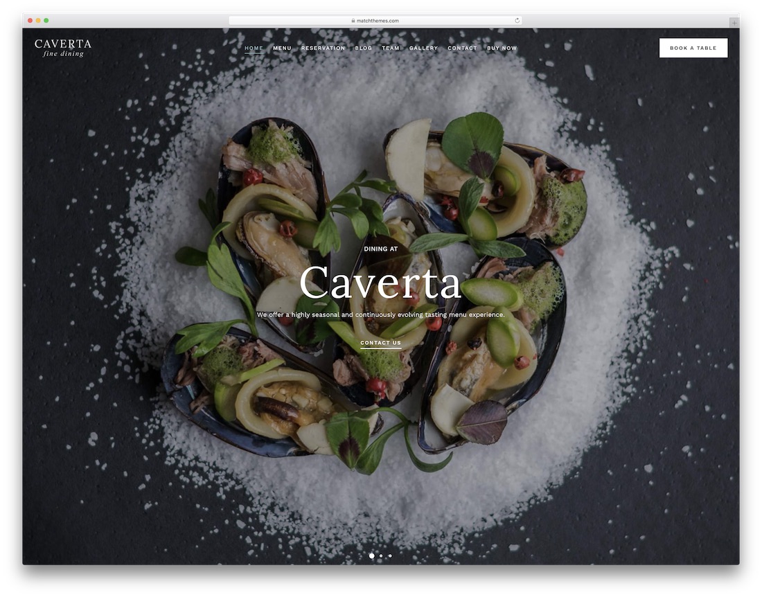 caverta food website template
