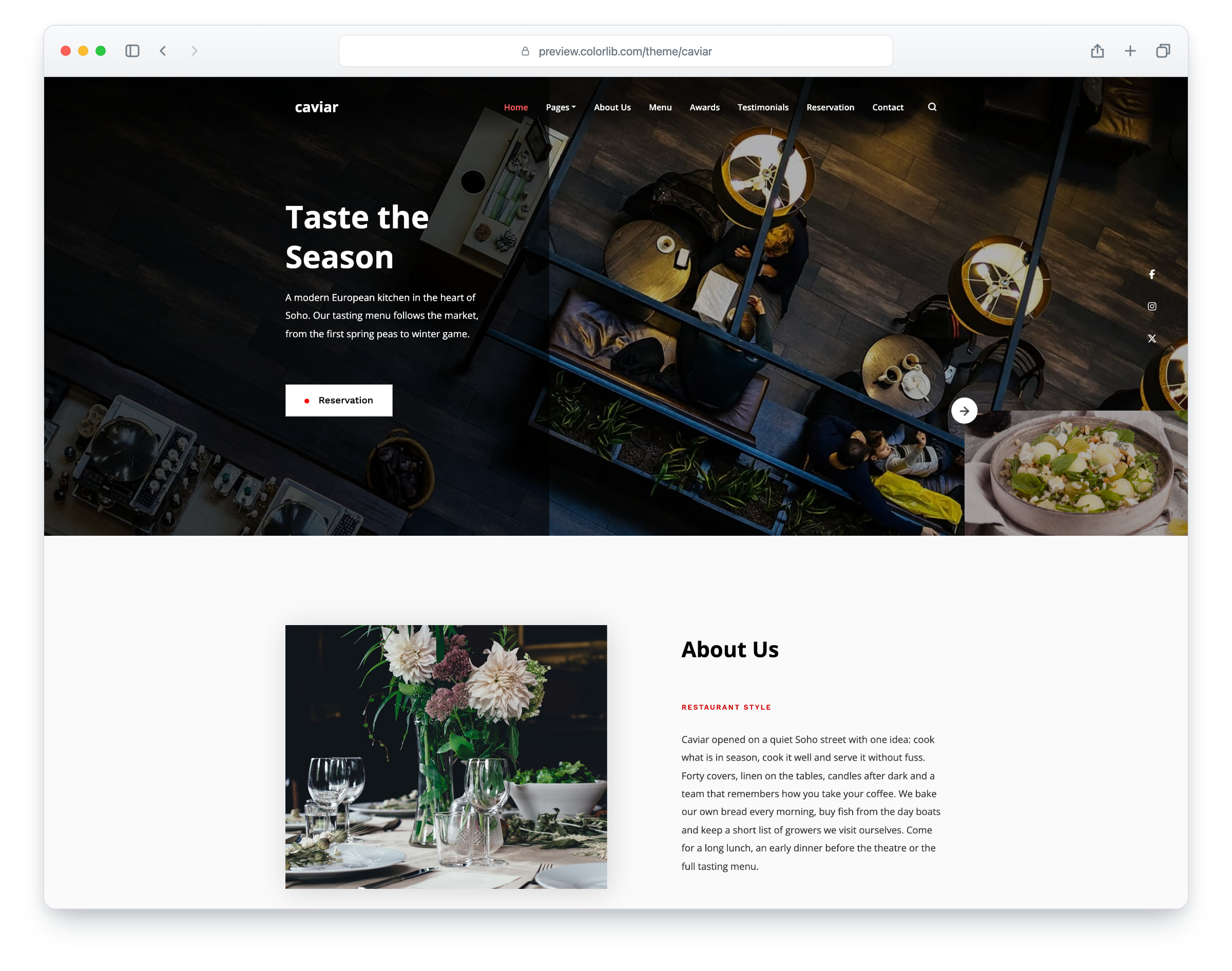 Caviar website template