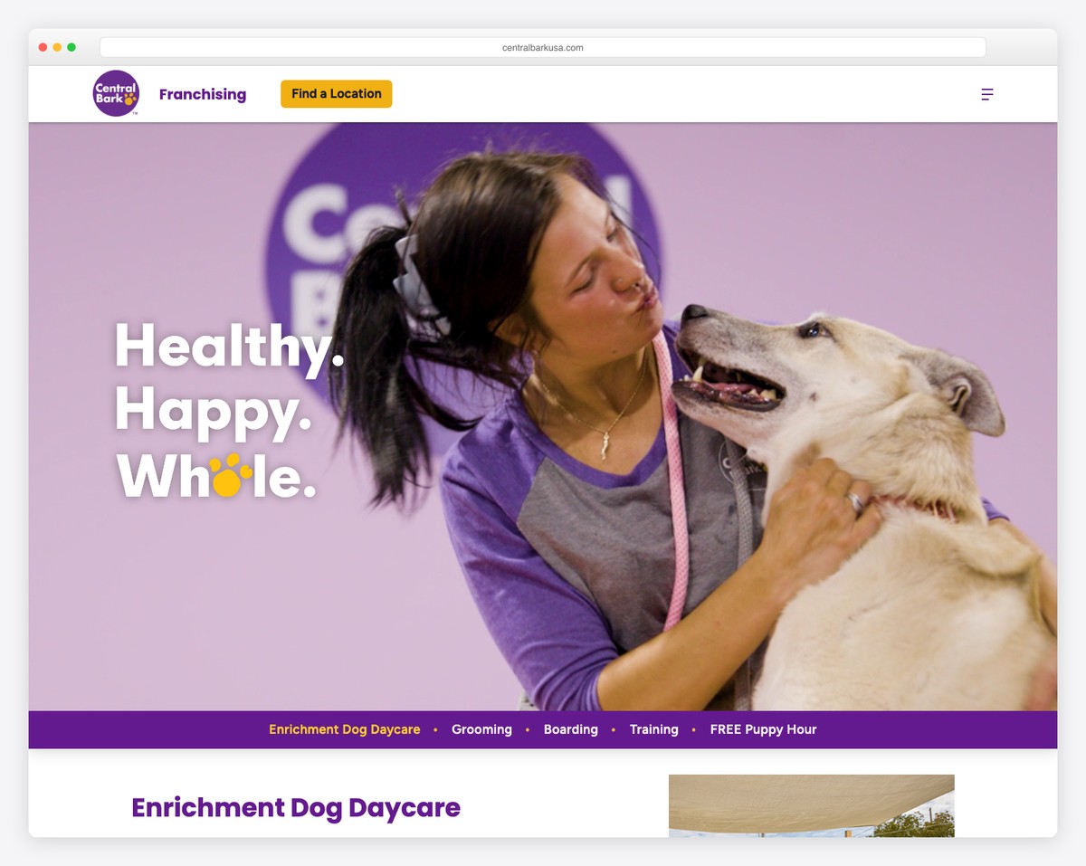 central bark usa franchise grooming website