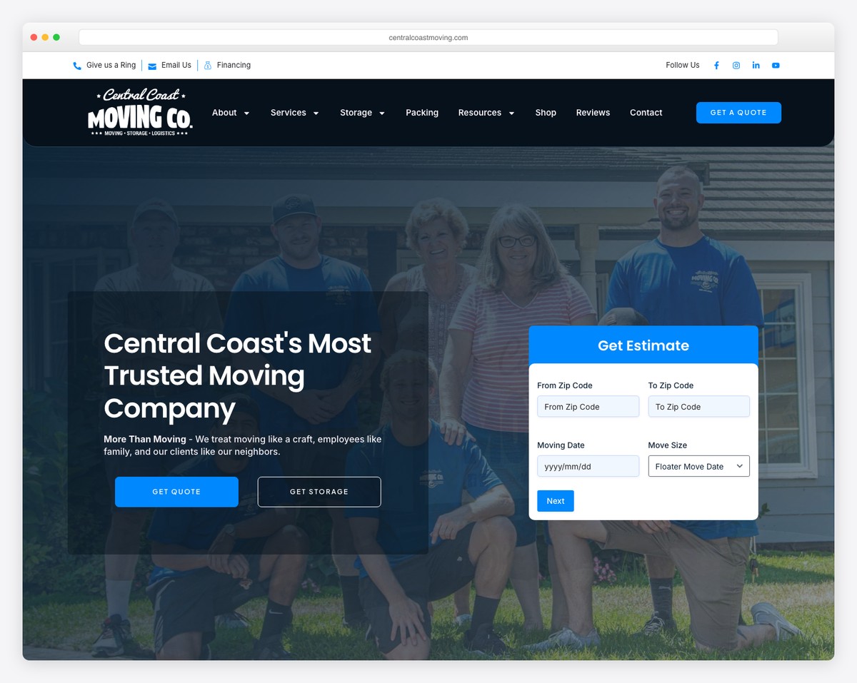 central coast moving website