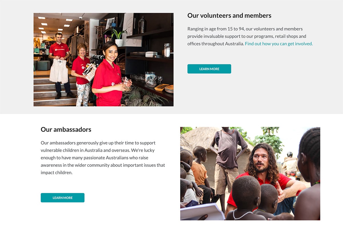 charity volunteer website example