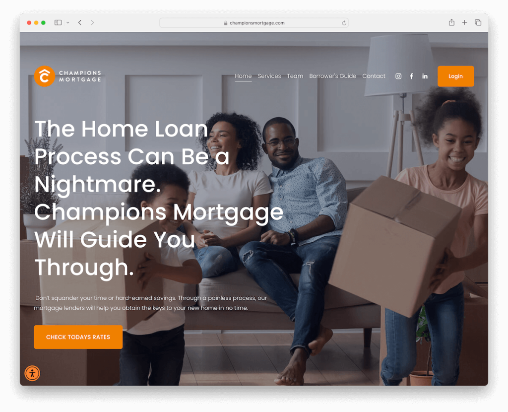 champions mortgage squarespace website