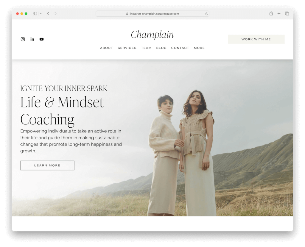 champlain squarespace lifestyle template