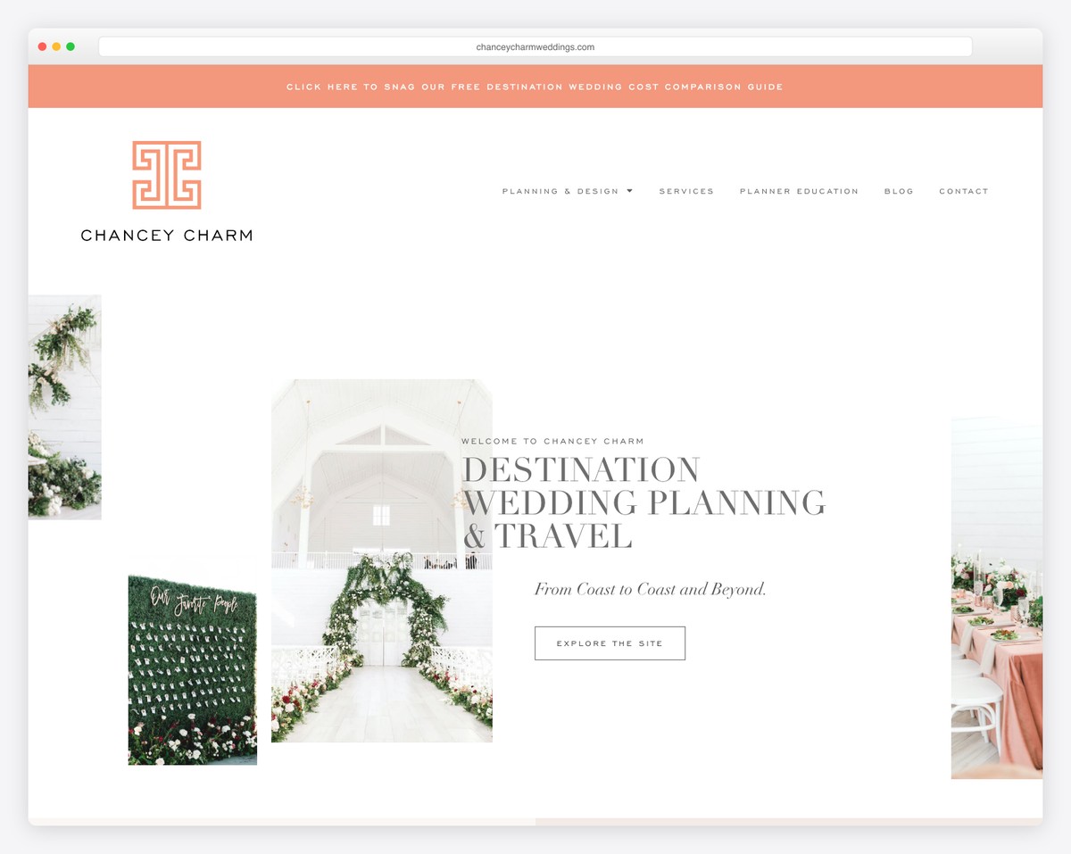 chancey charm website example