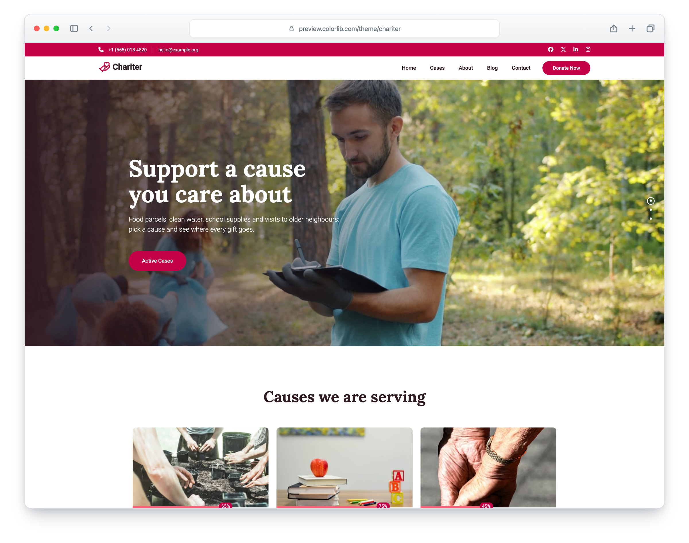 Chariter website template