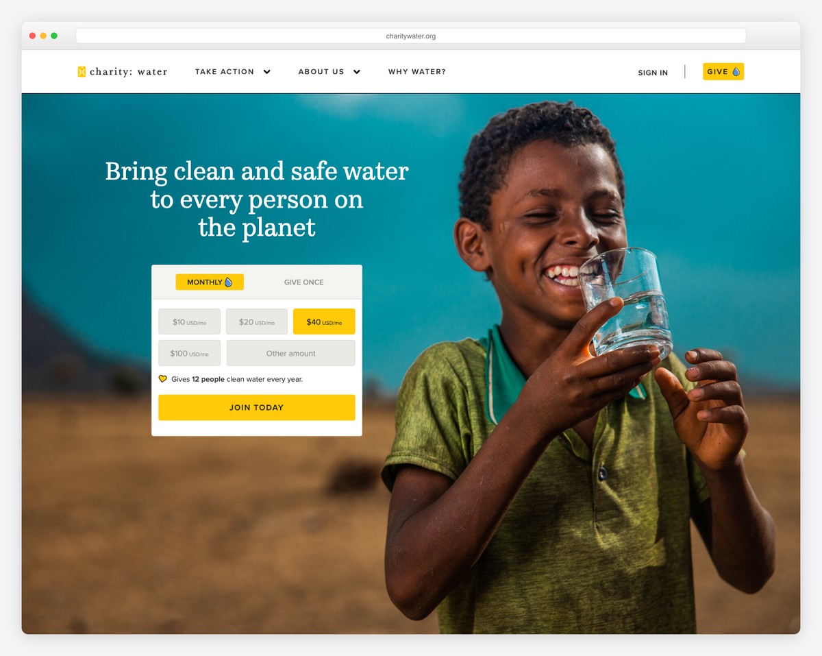charity water nonprofit website