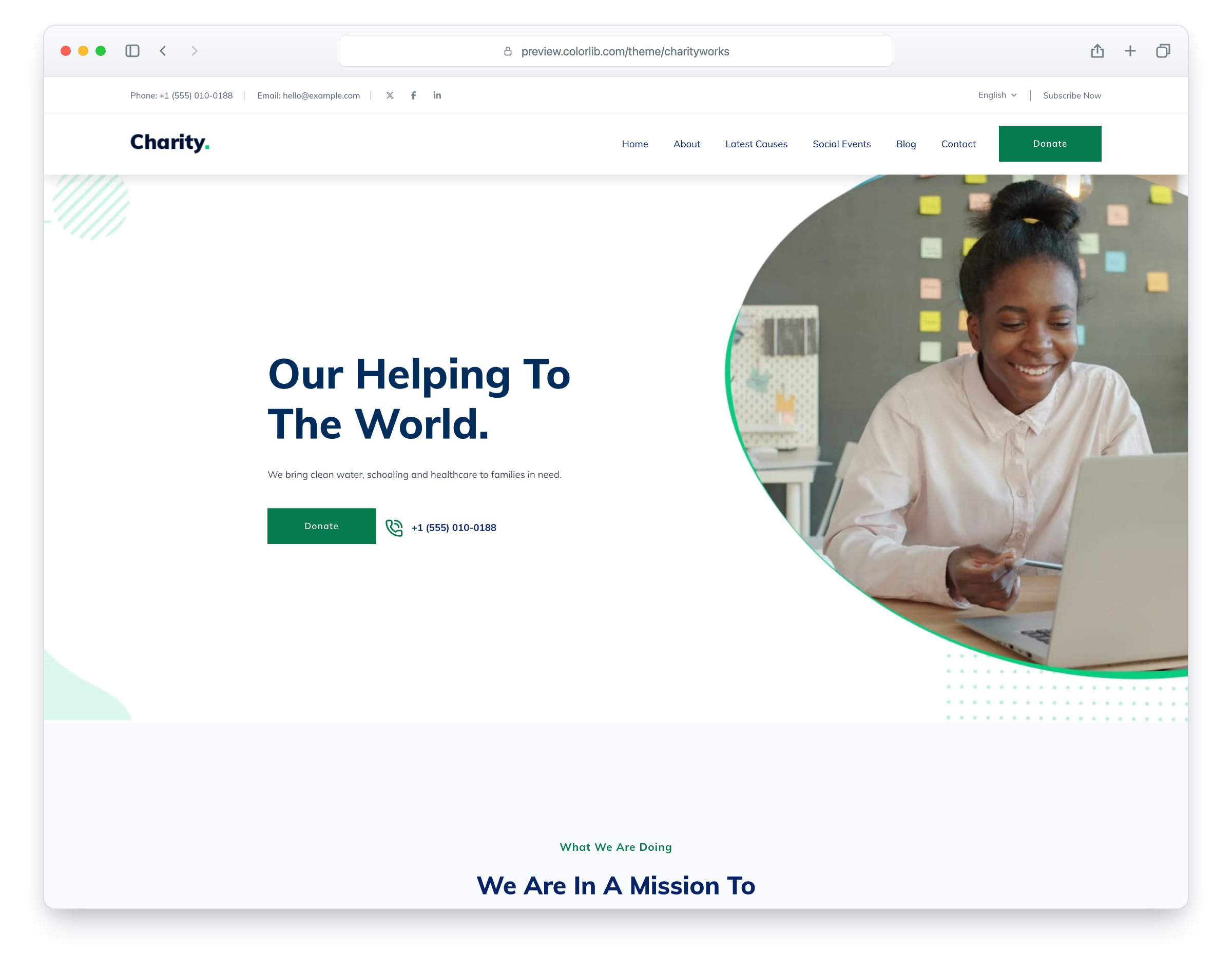 Charity Works website template