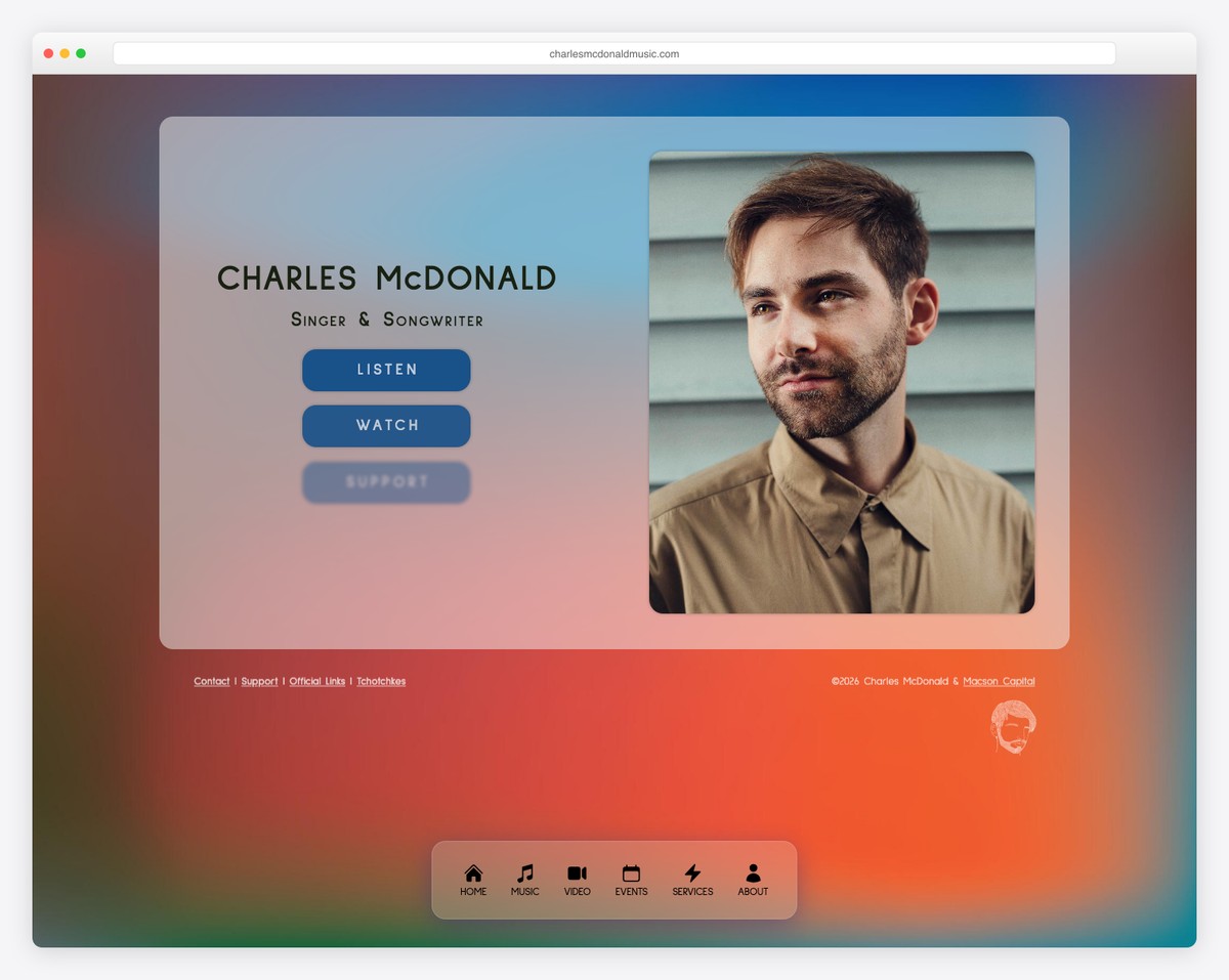 charles mcdonald carrd website example