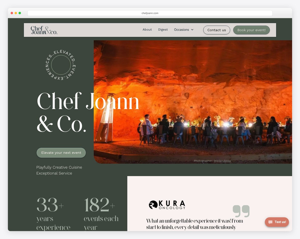 chef joann & co. website example