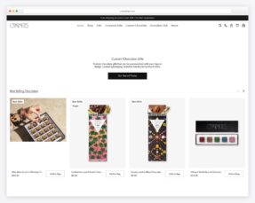Chocolate shop website examples